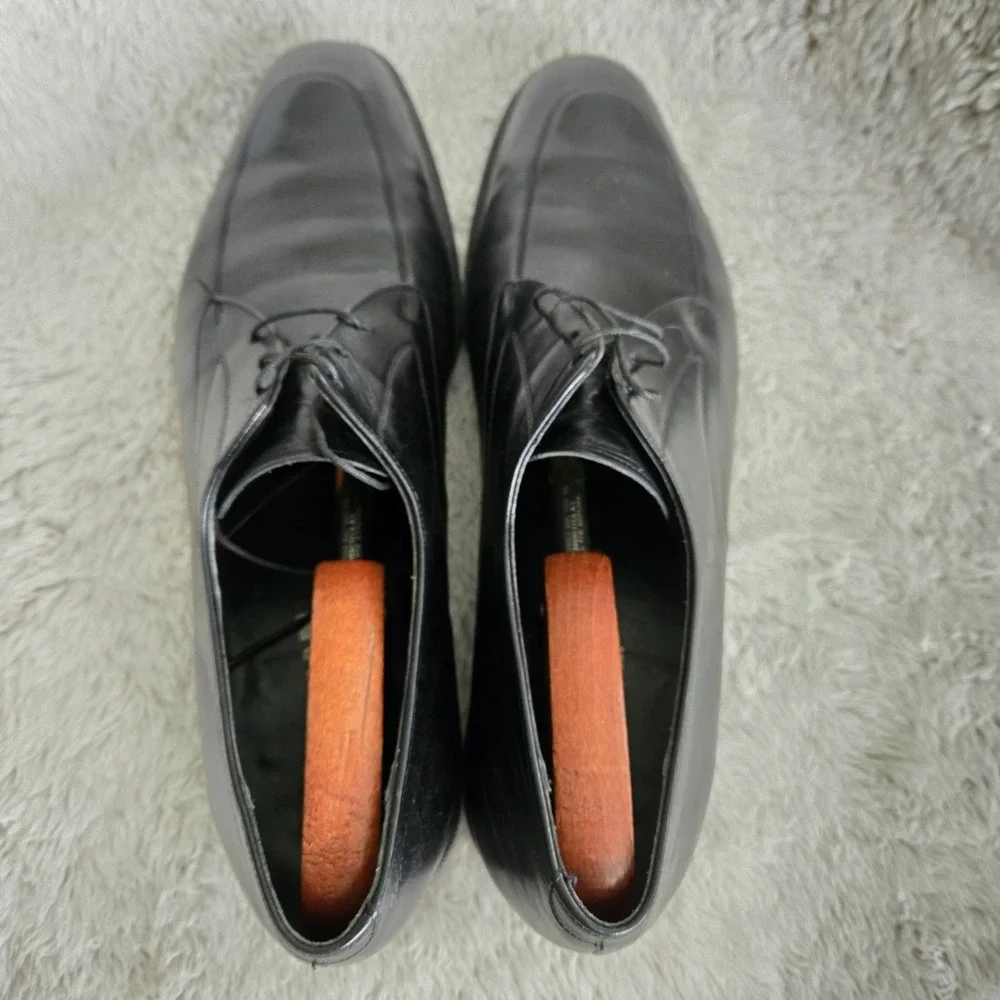 FREEMAN Free Flex Men's Sz 13 AAA Black Dressy Leather Formal Shoes Lace‎ Up